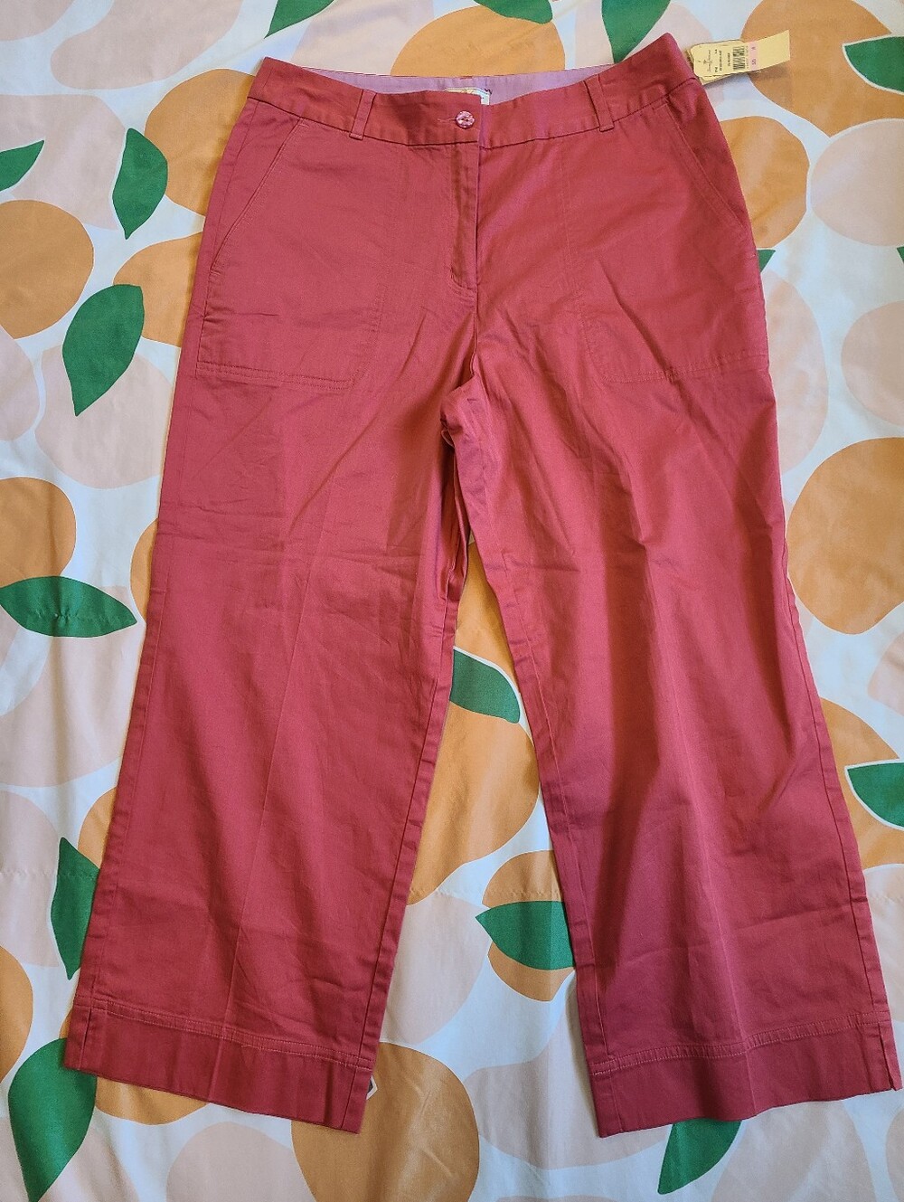 Tommy Bahama NWT Cropped Cotton Blend Pants Women’s 10 Lightweight Coral Pink